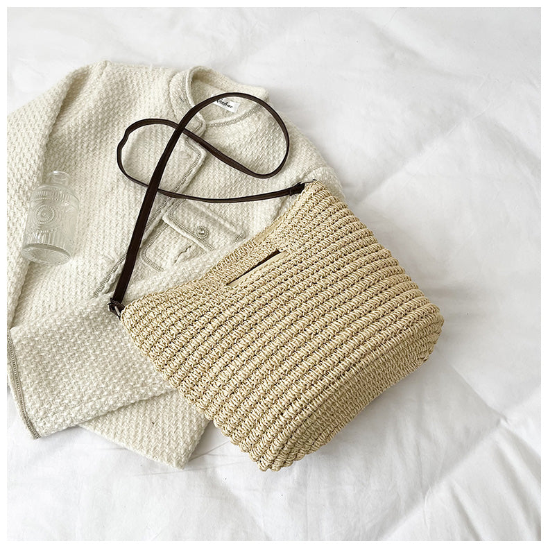 Sac Bandoulière Femme | Sac En Paille Femme Bandoulière Blanc | Tendance Rond Sac À Main Tendance Blanc