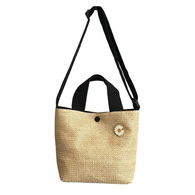 Sac à main Tendance Femme | Sac Cabas en Paille Noir | Tendance Rond Sac À Main Tendance Femme