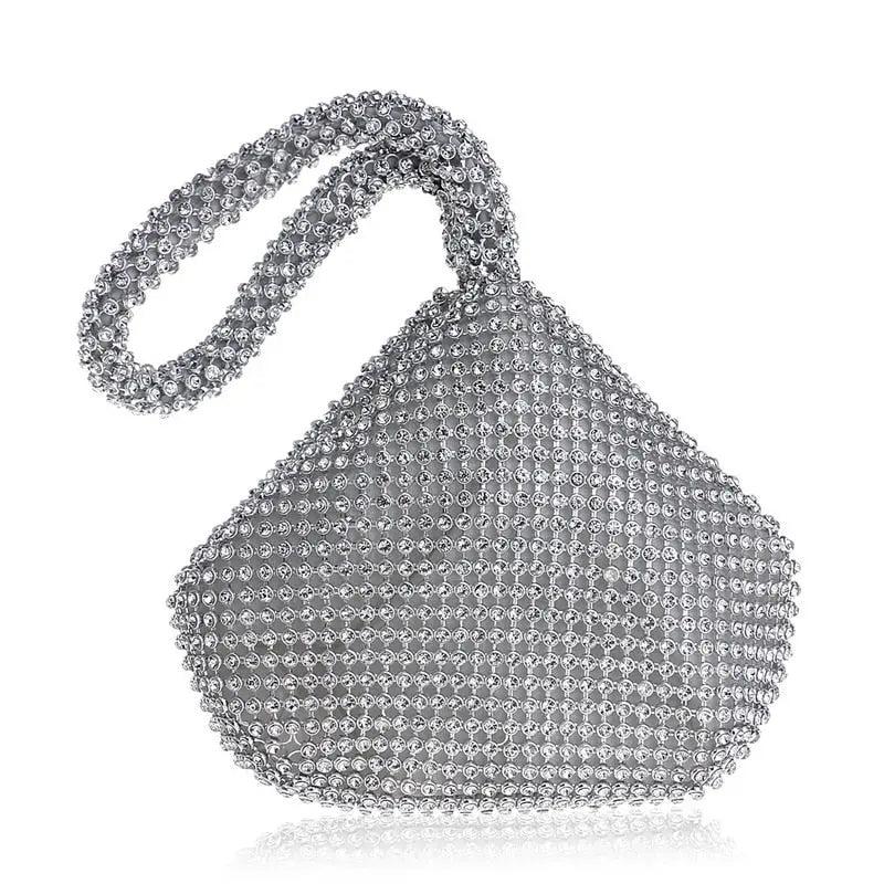 Sac de soirée Femme | Pochette de soirée femme Argent | Tendance Rond Sac À Main Tendance Argent