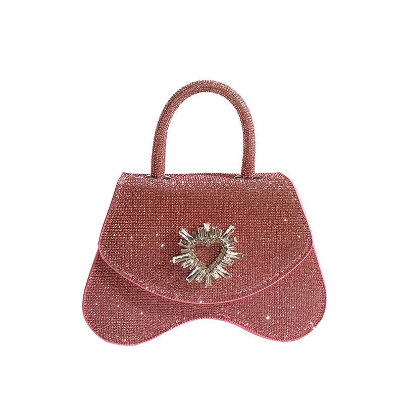 Sac de soirée Femme | Sac cuir rose brillant | Tendance Rond Sac De Soirée Femme