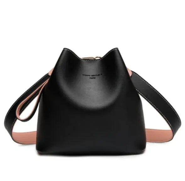 Sac en Cuir Femme | Sac Cuir à Bandoulière Noir | Tendance Rond Sac À Main Tendance Femme