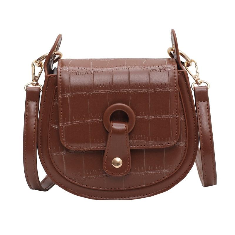 Sac en Cuir Femme | Sac cuir cross body Chocolat | Tendance Rond Sac en Cuir Chocolat