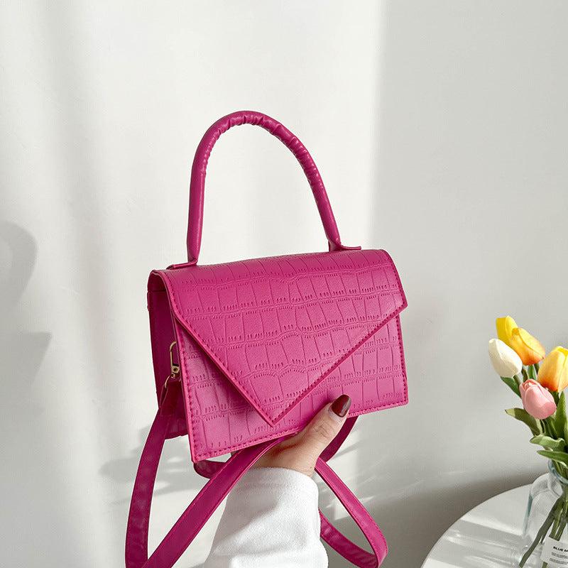 Sac en Cuir Femme | Sac Enveloppe Cuir Rose | Tendance Rond Sac À Main Tendance Femme