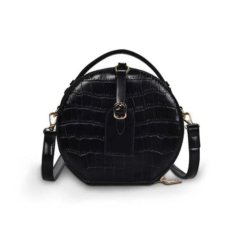 Sac en Cuir Femme | Sac Rond Cuir Miss Noir | Tendance Rond Sac en Cuir Femme