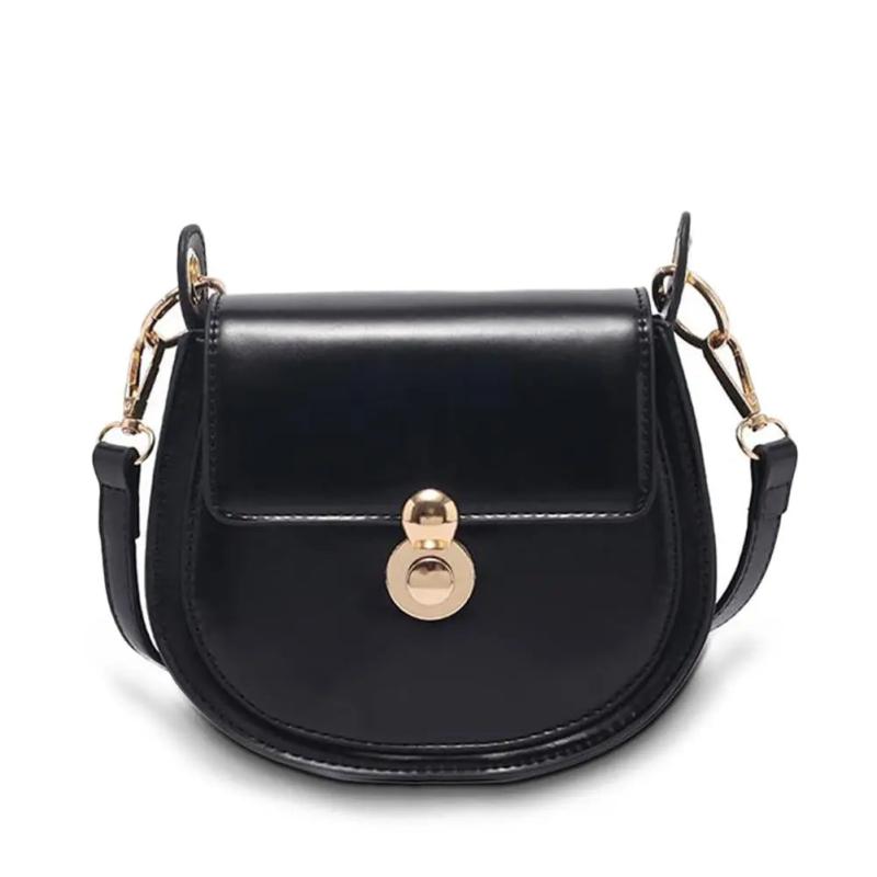 Sac en Cuir Femme | Sac Rond en Cuir Fin Noir | Tendance Rond Sac en Cuir Femme