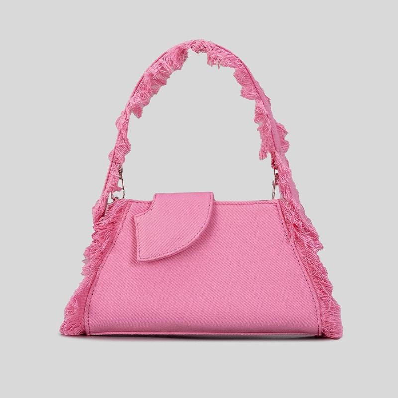 Sac en jean Femme | Sac en jean original Rose | Tendance Rond Sac en Jean Femme