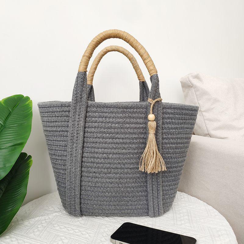 Sac en Paille Femme | Sac en paille gris | Tendance Rond Sac en Paille Femme