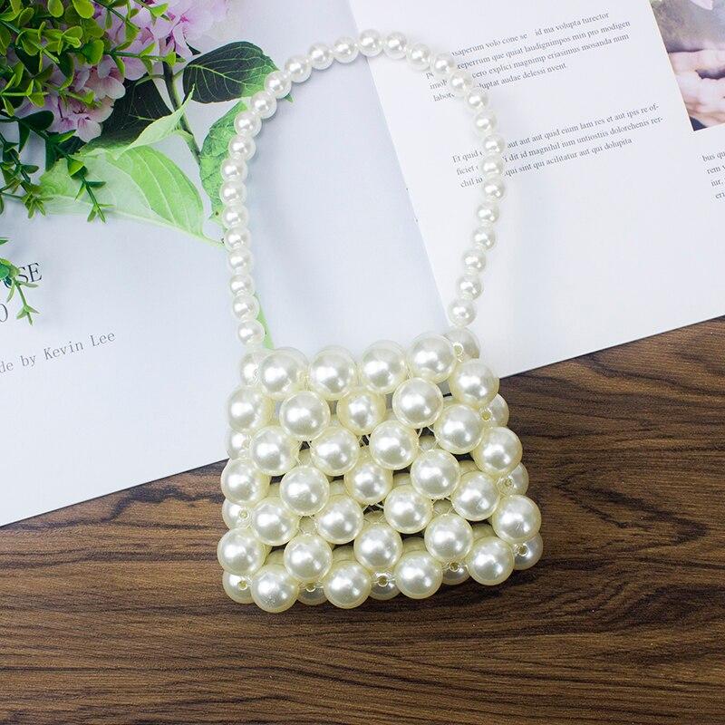 Sac Perle Femme | Mini sac perle Anse courte blanche | Tendance Rond Sac Perle Anse courte blanche