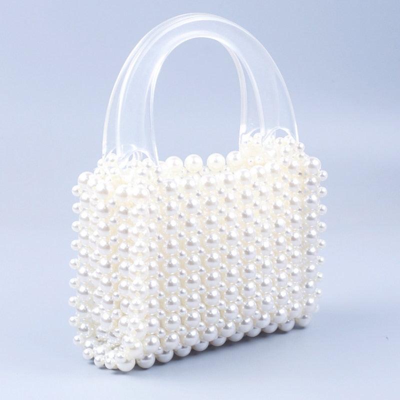 Sac Perle Femme | Sac perle blanche | Tendance Rond Sac Perle Femme