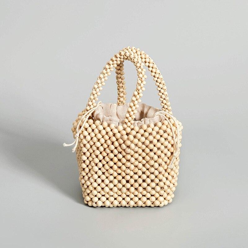 Sac Perle Femme | Sac perle en bois | Tendance Rond Sac Perle Femme