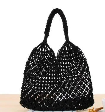 Sac Raphia Femme | Sac Raphia Tressé Noir | Tendance Rond Sac Raphia Femme