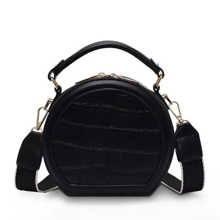 Sac Rond Femme | Sac Rond en Cuir Noir | Tendance Rond Sac en Cuir Femme